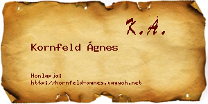 Kornfeld Ágnes névjegykártya