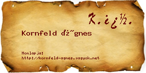 Kornfeld Ágnes névjegykártya