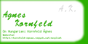 agnes kornfeld business card